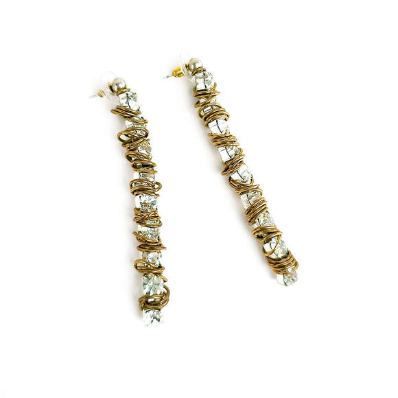 Givenchy Gold Plated Leaf Earrings Moutton Collet Gold Silver X Project Earrings Swarovski Crystal Drop $185